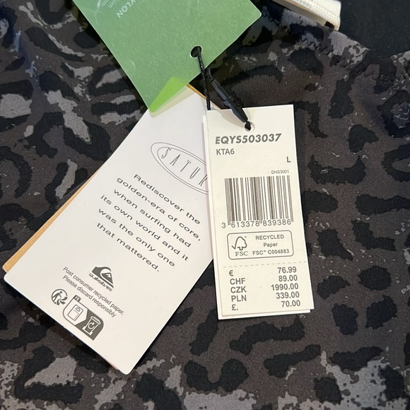 NWT Quiksilver cheetah swimsuit size Large - Picture 5 of 5